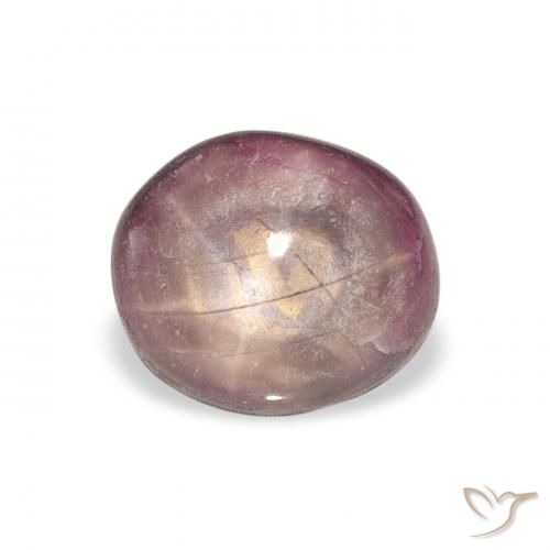 4.41ct Natural Medium Dark-Purple rubi estrela, oval, Opaco