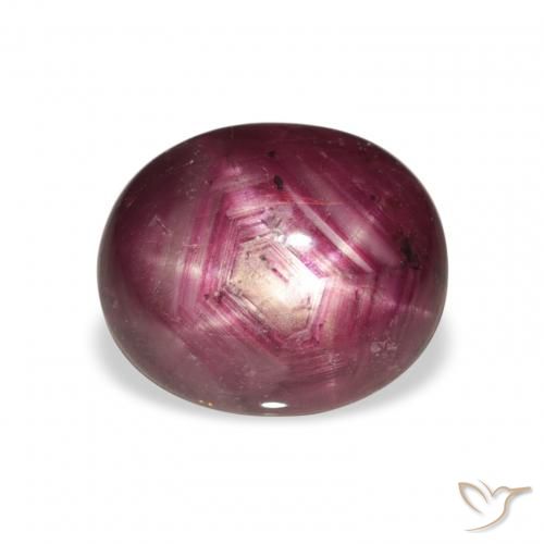 5.69ct Natural Medium Dark-Purple rubi estrela, oval, Opaco