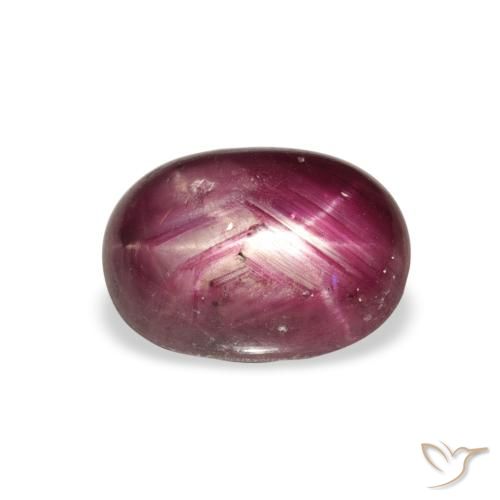 4.27ct Natural Medium Dark Reddish-Purple rubi estrela, oval, Opaco