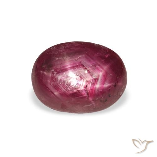 4.26ct Natural Medium Dark Reddish-Purple rubi estrela, oval, Opaco
