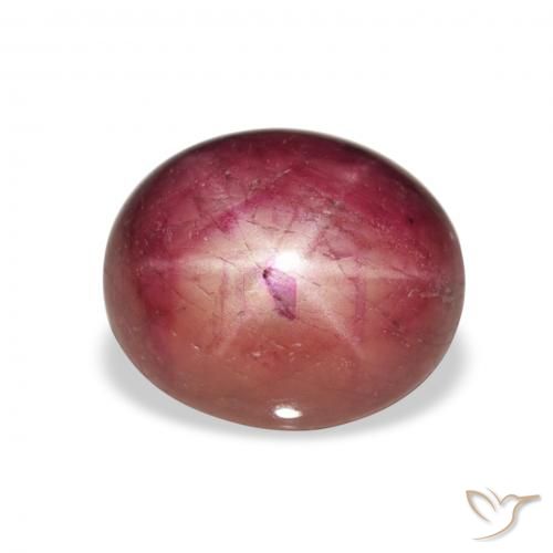 8.14ct Natural Medium Light-Purple rubi estrela, oval, Opaco