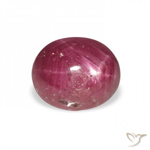 rubi estrela Baga Rosa Roxa Natural 3.43ct, oval, Opaco