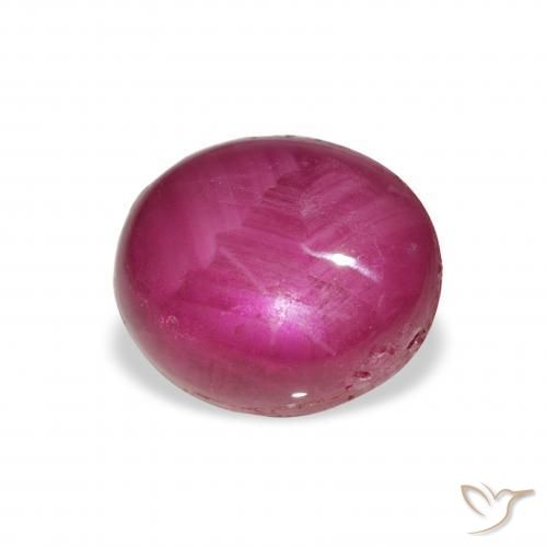 rubi estrela Baga Rosa Roxa Natural 6.42ct, oval, Opaco