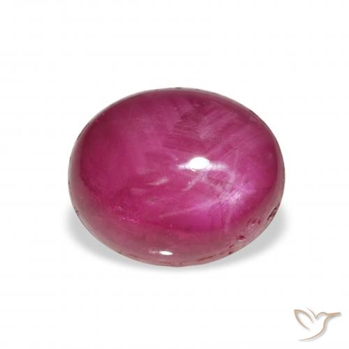 rubi estrela Baga Rosa Roxa Natural 6.42ct, oval, Opaco