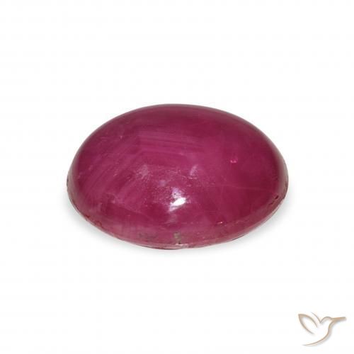 rubi estrela Baga Rosa Roxa Natural 6.42ct, oval, Opaco
