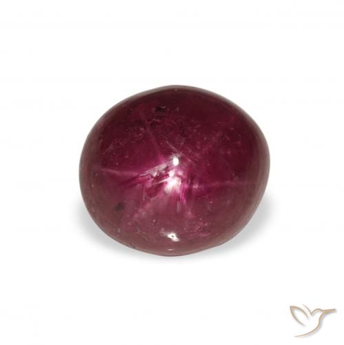 4.02ct Natural roxo avermelhado rubi estrela, oval, Opaco