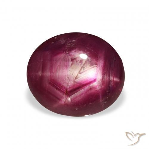 3.53ct Natural Vermelho escuro rubi estrela, oval, Opaco