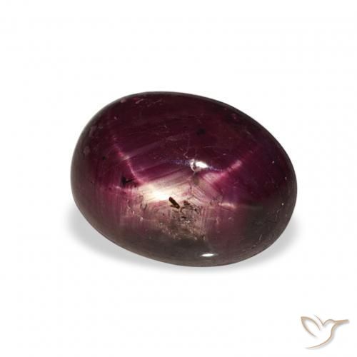 rubi estrela Vermelho Roxo Profundo Natural 5.20ct, oval, Opaco
