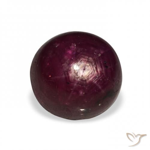 6.02ct Natural Vermelho escuro rubi estrela, Redondo, Opaco