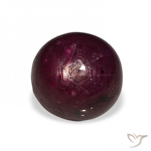 rubi estrela Vermelho escuro Natural 6.02ct, Redondo, Opaco