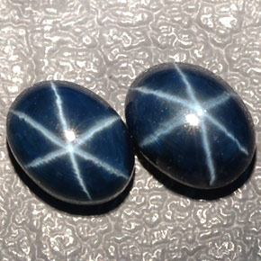 Pedras preciosas de safira estrela azul natural de  ct, corte oval, translúcido