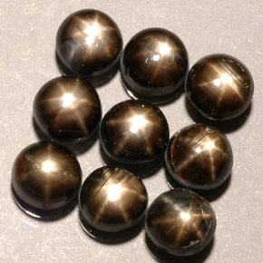 Pedras preciosas de safira estrela preto natural de  ct, corte redondo, opaco