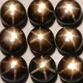 Pedras preciosas de safira estrela preto natural de  ct, corte redondo, opaco