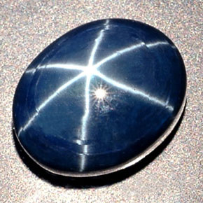 Safira Estrela Azul Natural 14.42ct, Corte Oval, Opaco