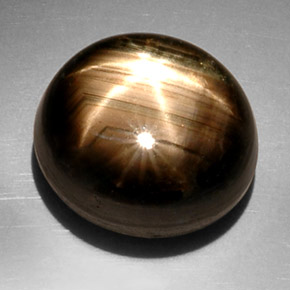 Safira estrela preto natural 22,55ct, corte oval, opaco