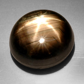 Safira estrela preto natural 22,55ct, corte oval, opaco