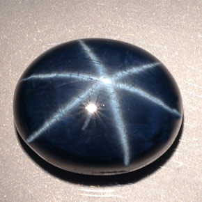 Safira estrela azul natural 19,63ct, corte oval, opaco
