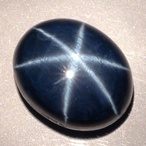 Safira estrela azul natural 19,63ct, corte oval, opaco