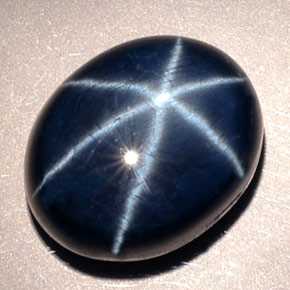 Safira estrela azul natural 19,63ct, corte oval, opaco