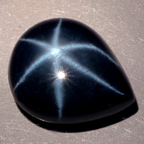 Safira Estrela Azul Natural 13.68ct, Formato de pêra, Opaco