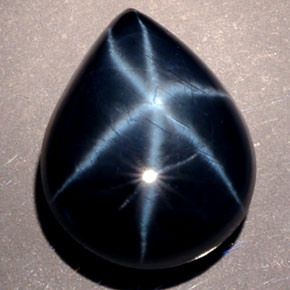 Safira Estrela Azul Natural 13.68ct, Formato de pêra, Opaco
