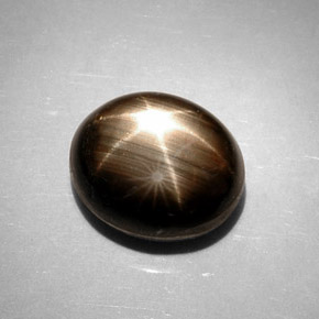 Safira estrela preto natural 11,17ct, corte oval, opaco