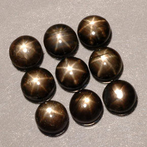 Pedras preciosas de safira estrela preto natural de  ct, corte redondo, translúcido