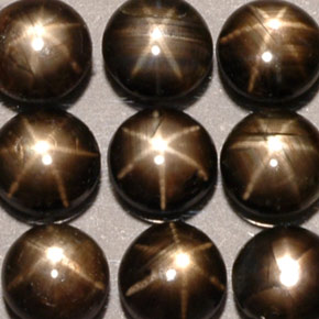 Pedras preciosas de safira estrela preto natural de  ct, corte redondo, translúcido