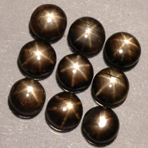 Pedras preciosas de safira estrela preto natural de  ct, corte redondo, translúcido