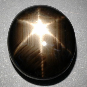 Safira estrela preto natural 10,29ct, corte oval, opaco