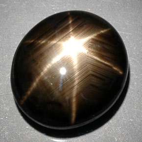 Safira estrela preto natural 10,29ct, corte oval, opaco
