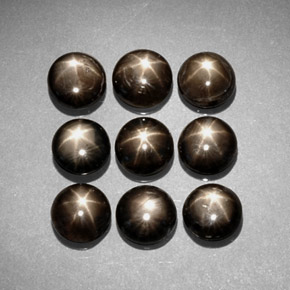 Pedras preciosas de safira estrela preto natural de  ct, corte redondo, opaco