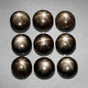 Pedras preciosas de safira estrela preto natural de  ct, corte redondo, opaco