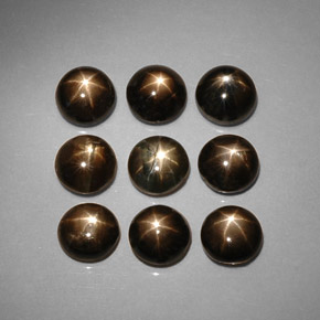 Pedras preciosas de safira estrela preto natural de  ct, corte redondo, opaco