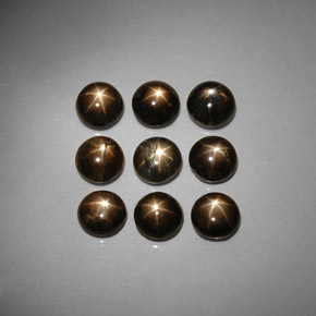 Pedras preciosas de safira estrela preto natural de  ct, corte redondo, opaco