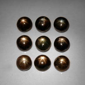Pedras preciosas de safira estrela preto natural de  ct, corte redondo, opaco