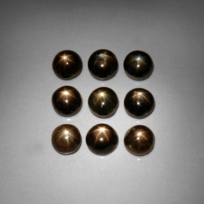 Pedras preciosas de safira estrela preto natural de  ct, corte redondo, opaco