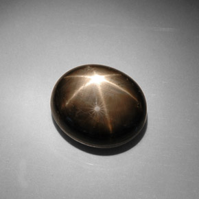 Safira estrela preto natural 17,90ct, corte oval, opaco