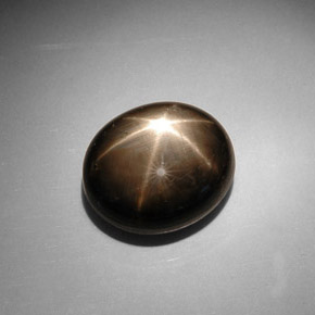 Safira estrela preto natural 17,90ct, corte oval, opaco