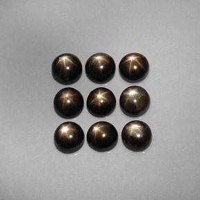 Pedras preciosas de safira estrela preto natural de  ct, corte redondo, opaco