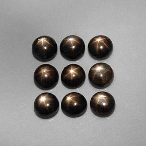 Pedras preciosas de safira estrela preto natural de  ct, corte redondo, opaco