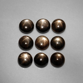 Pedras preciosas de safira estrela preto natural de  ct, corte redondo, opaco