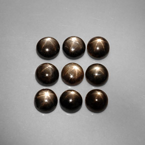 Pedras preciosas de safira estrela preto natural de  ct, corte redondo, opaco