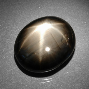 Safira estrela preto natural 17,16ct, corte oval, opaco