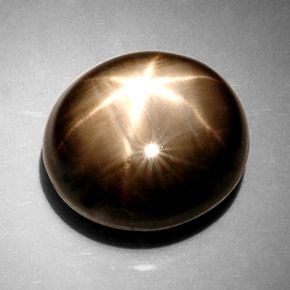 Safira estrela preto natural 15,19ct, corte oval, opaco