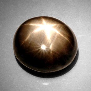 Safira estrela preto natural 15,19ct, corte oval, opaco