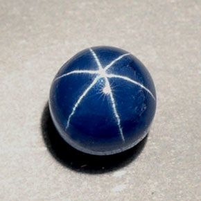 Safira estrela azul natural 1,89ct, corte redondo, opaco