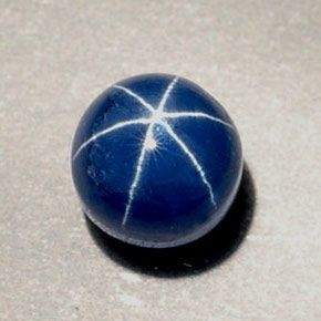Safira estrela azul natural 1,89ct, corte redondo, opaco