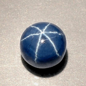 Safira estrela azul natural 1,92ct, corte redondo, opaco