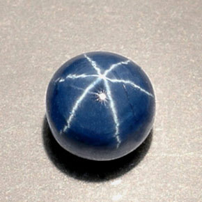 Safira estrela azul natural 1,92ct, corte redondo, opaco